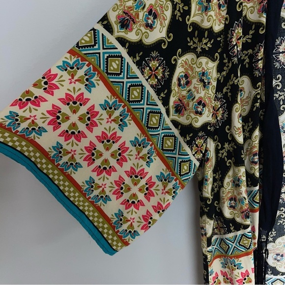 Flying Tomato Open Front Kimono Cardigan Fringe Boho Black  Women's Size Large - Picture 4 of 8